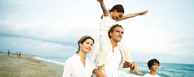 family on the beach 